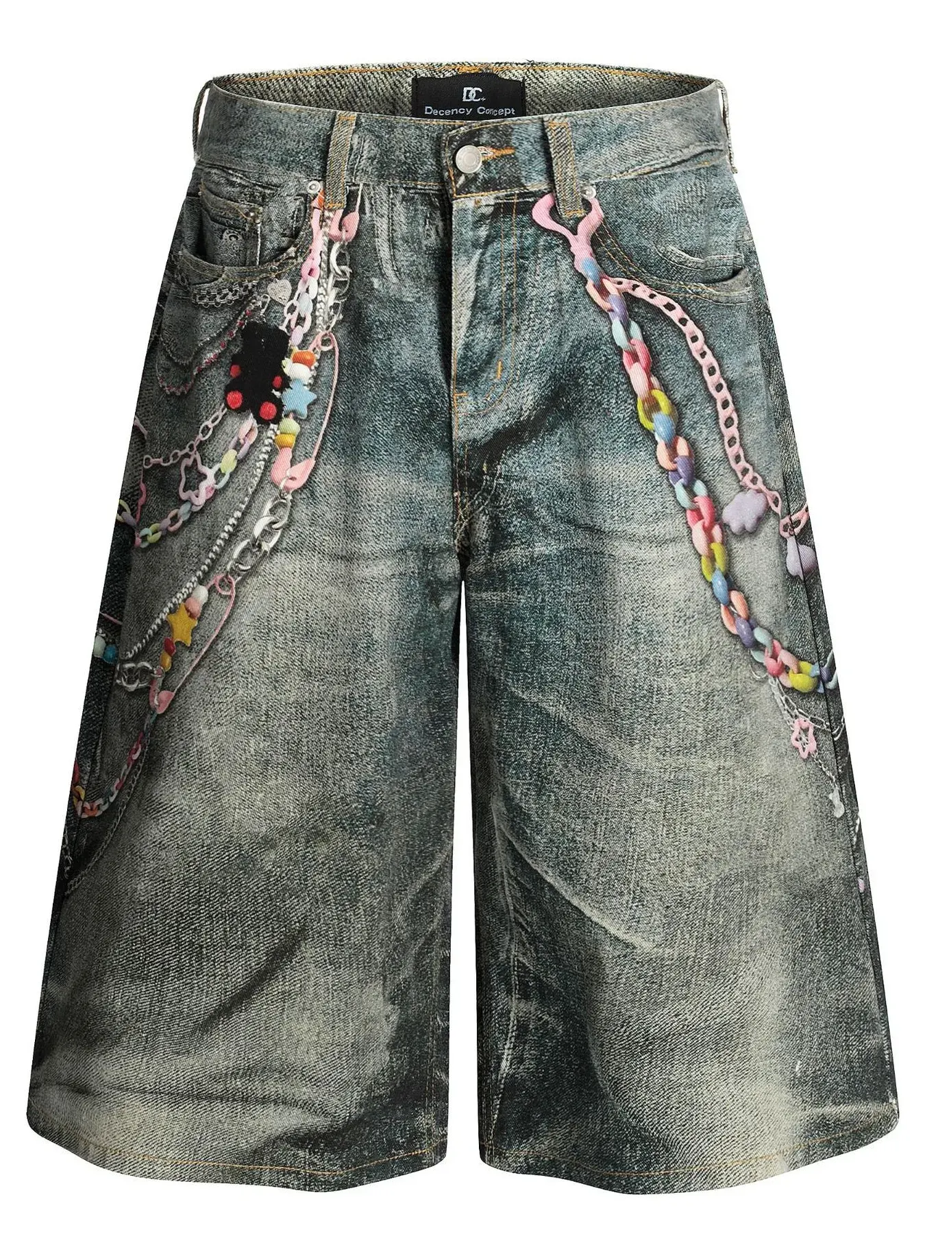 Men's Wide Leg Denim Shorts