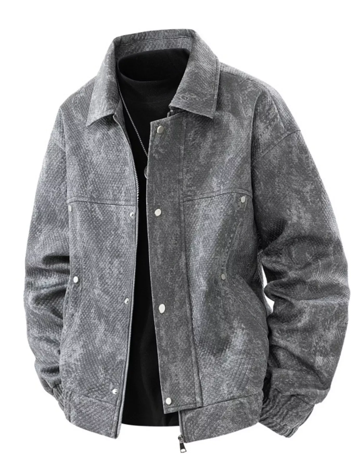 Men's Plus Size Casual Snap-Down Jacket